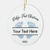 Gepersonaliseerde Baby's Eerste Kerstmis Keramisch Ornament (Links)