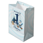 Gepersonaliseerde Baby's Eerste Kerstmis Medium Cadeauzakje (Voorkant Gekanteld)