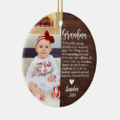 Gepersonaliseerde Baby's Eerste Kerstmis/Oma Keramisch Ornament (Rechts)