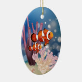 Gepersonaliseerde baby's eerste kerstmis vis keramisch ornament (Rechts)