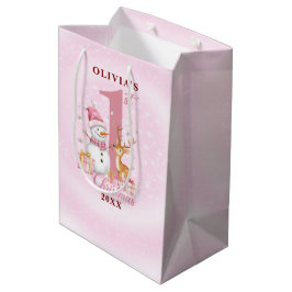 Gepersonaliseerde Baby's eerste kerstsneeuwpop Medium Cadeauzakje