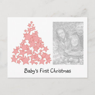 Gepersonaliseerde Baby's Eerste Kerstvakantie Kaar Feestdagenkaart