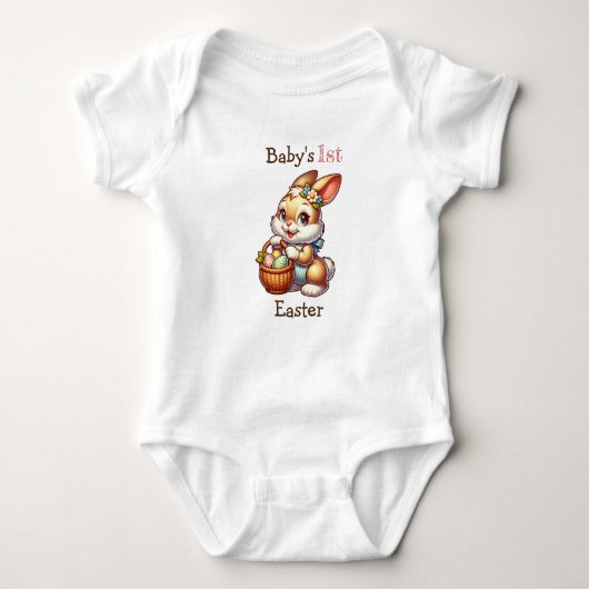 Gepersonaliseerde baby's eerste Pasen Romper (Voorkant)