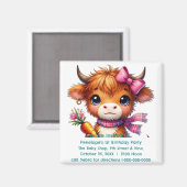 Gepersonaliseerde baby's eerste verjaardagsfeestje magneet (Voorkant / Achterkant)