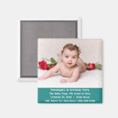 Gepersonaliseerde baby's eerste verjaardagsfeestje magneet (Voorkant / Achterkant)