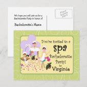 Gepersonaliseerde Bachelorette Party Spa Uitnodigi Uitnodiging Briefkaart (Voorkant / Achterkant)