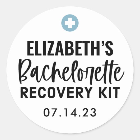 Gepersonaliseerde Bachelorette Recovery Kit Ronde Sticker (Voorkant)