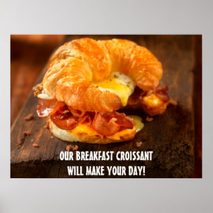 Gepersonaliseerde Bacon Ei Kaas Croissant Restaura Poster