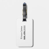 Gepersonaliseerde bagagelabel (Achterkant verticaal)