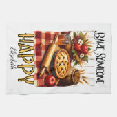 Gepersonaliseerde Bak Iemand Gelukkig Theedoek (Horizontaal)