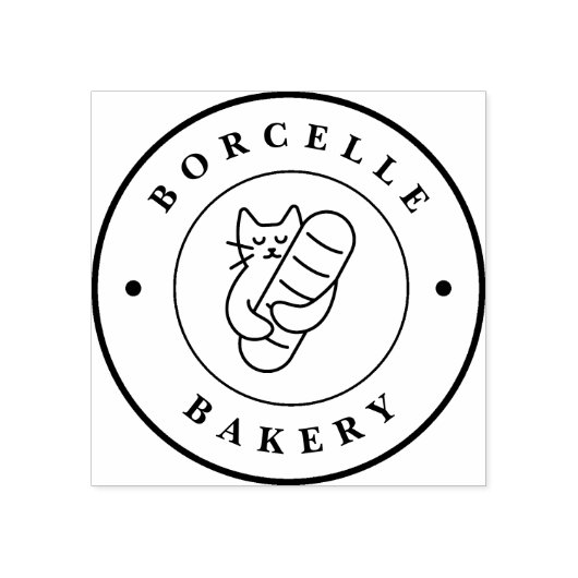 Gepersonaliseerde Bakkerij Circle Logo Custom Rubberstempel (Afrduk)