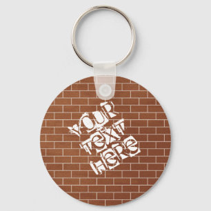 Gepersonaliseerde bakstenen muur Sleutelhanger uw