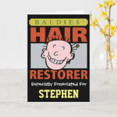 Gepersonaliseerde baldies Hair Restorer. Grappig k Kaart (Gele Bloem)