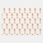 Gepersonaliseerde Ballerina Balletnaam Verjaardag Inpakpapier Vel (Voorkant 3)