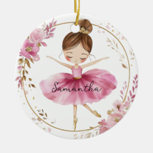 Gepersonaliseerde Ballerina Meisje Keramisch Ornament
