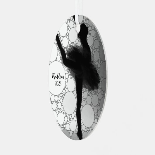 Gepersonaliseerde Ballet Dancing Ballerina Kerstmi Metalen Ornament (Voorkant links)