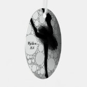 Gepersonaliseerde Ballet Dancing Ballerina Kerstmi Metalen Ornament (Voorkant Rechts)