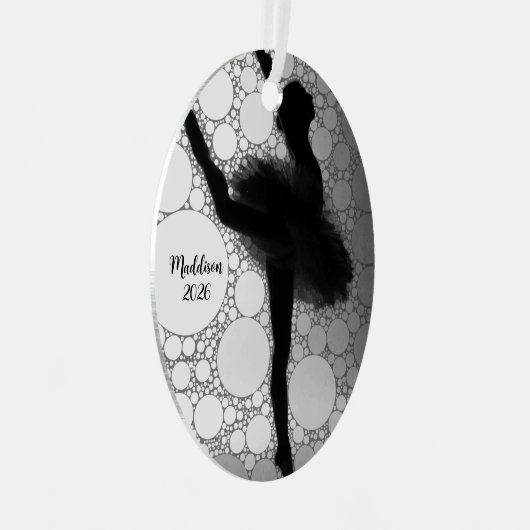 Gepersonaliseerde Ballet Dancing Ballerina Kerstmi Metalen Ornament (Voorkant Rechts)