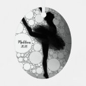 Gepersonaliseerde Ballet Dancing Ballerina Kerstmi Metalen Ornament (Achterkant)