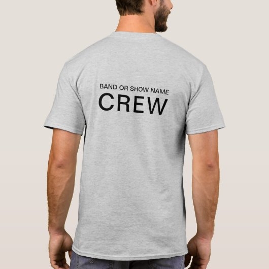 Gepersonaliseerde Band Show Naam Event Crew T-shirt (Achterkant)