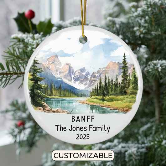 Gepersonaliseerde Banff Ornament, Canada Keramisch Ornament