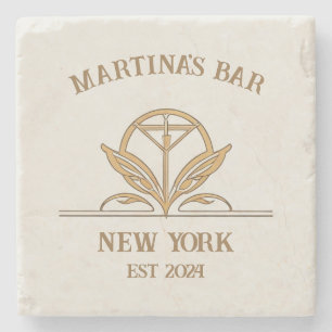 Gepersonaliseerde Bar Sign Martini Logo Aangepaste Stenen Onderzetter