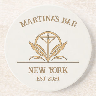 Gepersonaliseerde Bar Sign Martini Logo Aangepaste Zandsteen Onderzetter