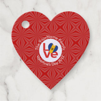 Gepersonaliseerde Barbadiaanse Rode LIEFDE Vlag  Bedankjes Labels
