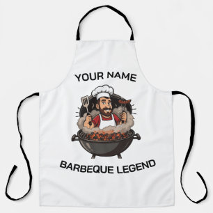 Gepersonaliseerde Barbecue Legende BBQ Chef met Schort