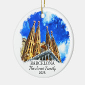 Gepersonaliseerde Barcelona Ornament, Spanje Gift Keramisch Ornament (Links)