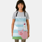 Gepersonaliseerde Barnyard Cow and Chicken Kinder Schort (Insitu)