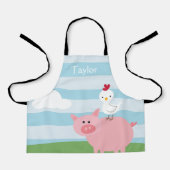 Gepersonaliseerde Barnyard Cow and Chicken Kinder Schort (Voorkant)
