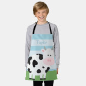 Gepersonaliseerde Barnyard Cow Kinder Apron Schort (Gedragen)