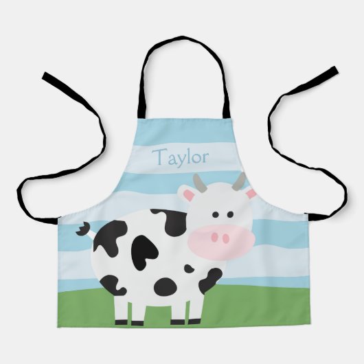 Gepersonaliseerde Barnyard Cow Kinder Apron Schort (Voorkant)