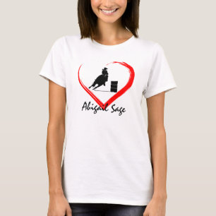 Gepersonaliseerde Barrel Racing Cowgirl, Paard en T-shirt