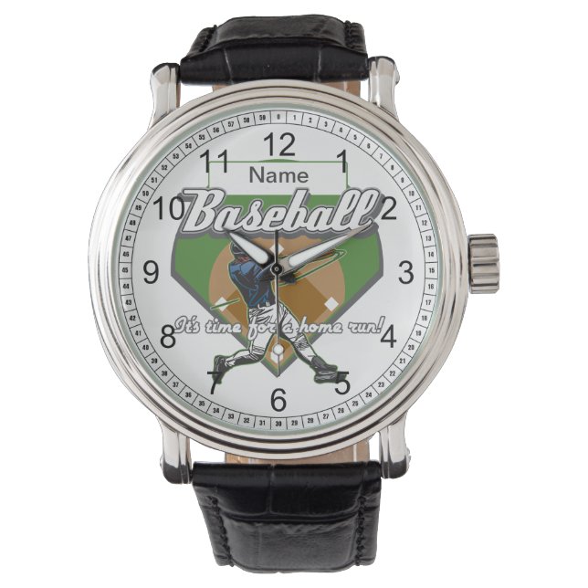 Gepersonaliseerde Baseball Home Run Horloge (Voorkant)
