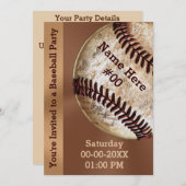 Gepersonaliseerde  Baseball Party Uitnodigingen (Voorkant / Achterkant)