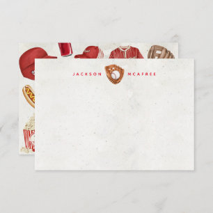 Gepersonaliseerde Baseball Stationery Note Cards Bedankkaart
