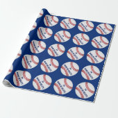 Gepersonaliseerde Baseball Wrapping Paper JOUW TEK Cadeaupapier (Uitgerold)