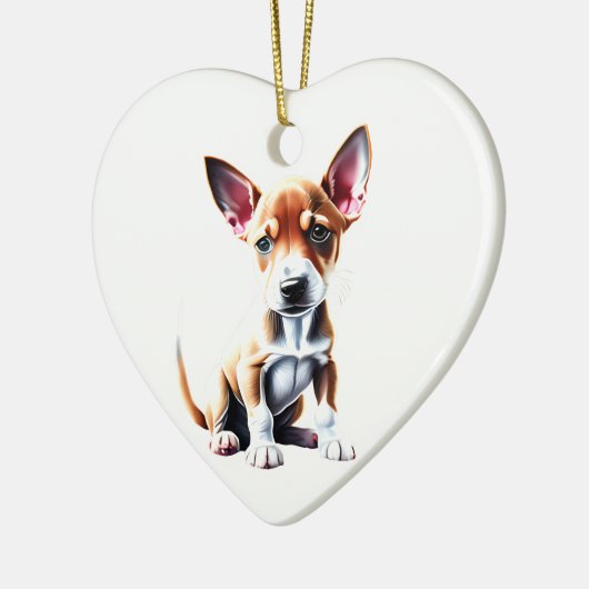 Gepersonaliseerde Basenji Puppy Keramisch Ornament (Links)