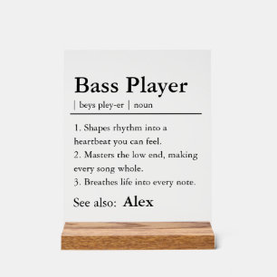 Gepersonaliseerde Basgitarist Definitie Acryl Bord