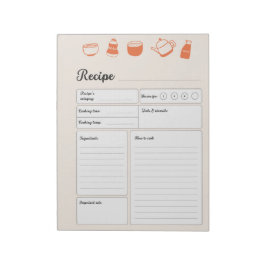Gepersonaliseerde Basis Recept Pagina's Notitieblo Notitieblok