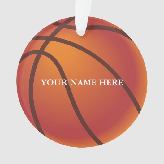 Gepersonaliseerde Basket Ball Naam Kerstmis Ornament (voorkant)