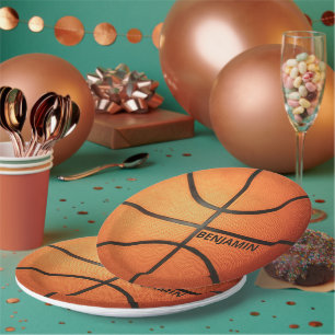 Gepersonaliseerde Basketbal 9"Ronde Document Borde Papieren Bordje