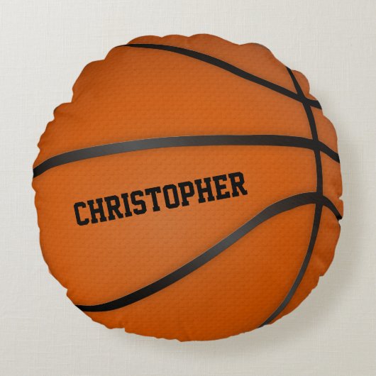 Gepersonaliseerde Basketbal Cirkel Rond Rond Kussen (Voorkant)