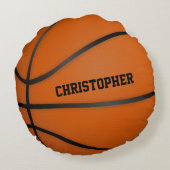 Gepersonaliseerde Basketbal Cirkel Rond Rond Kussen (Achterkant)