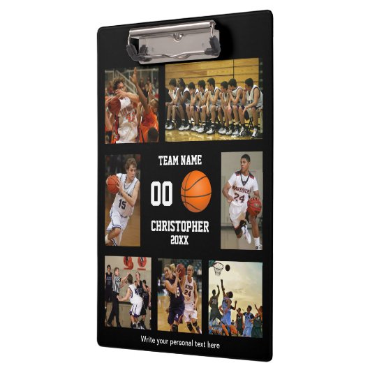 Gepersonaliseerde Basketbal Collage Klembord (Links)