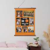 Gepersonaliseerde Basketbal foto collage Hangend Wandkleed (Slaapkamer)
