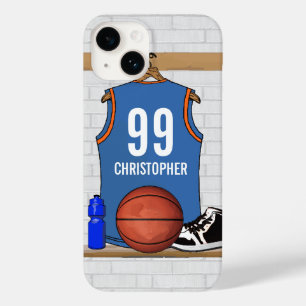 Gepersonaliseerde Basketbal Jersey Lichtblauw   SI Case-Mate iPhone 14 Hoesje