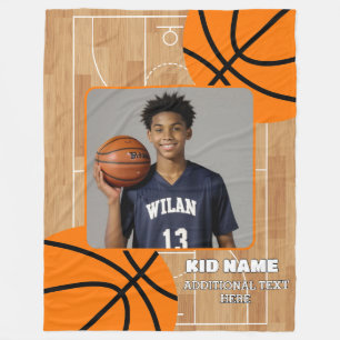 Gepersonaliseerde Basketbal Kinder Sport Fleece Deken